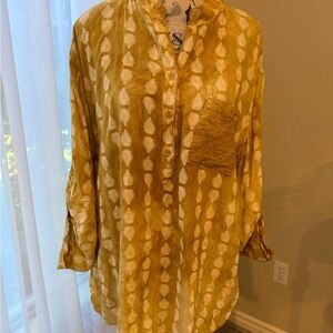 Yellow Patterned Women's Top